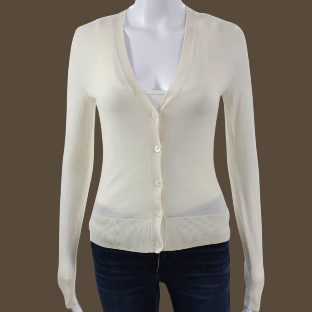 Metaphor Sheer White Cardigan Size Small
